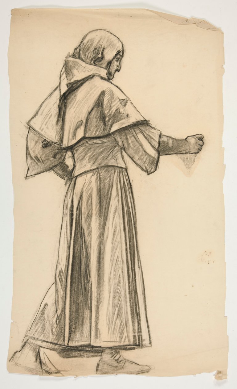 Figurenstudie voor Koning Arthur door Edwin Austin Abbey