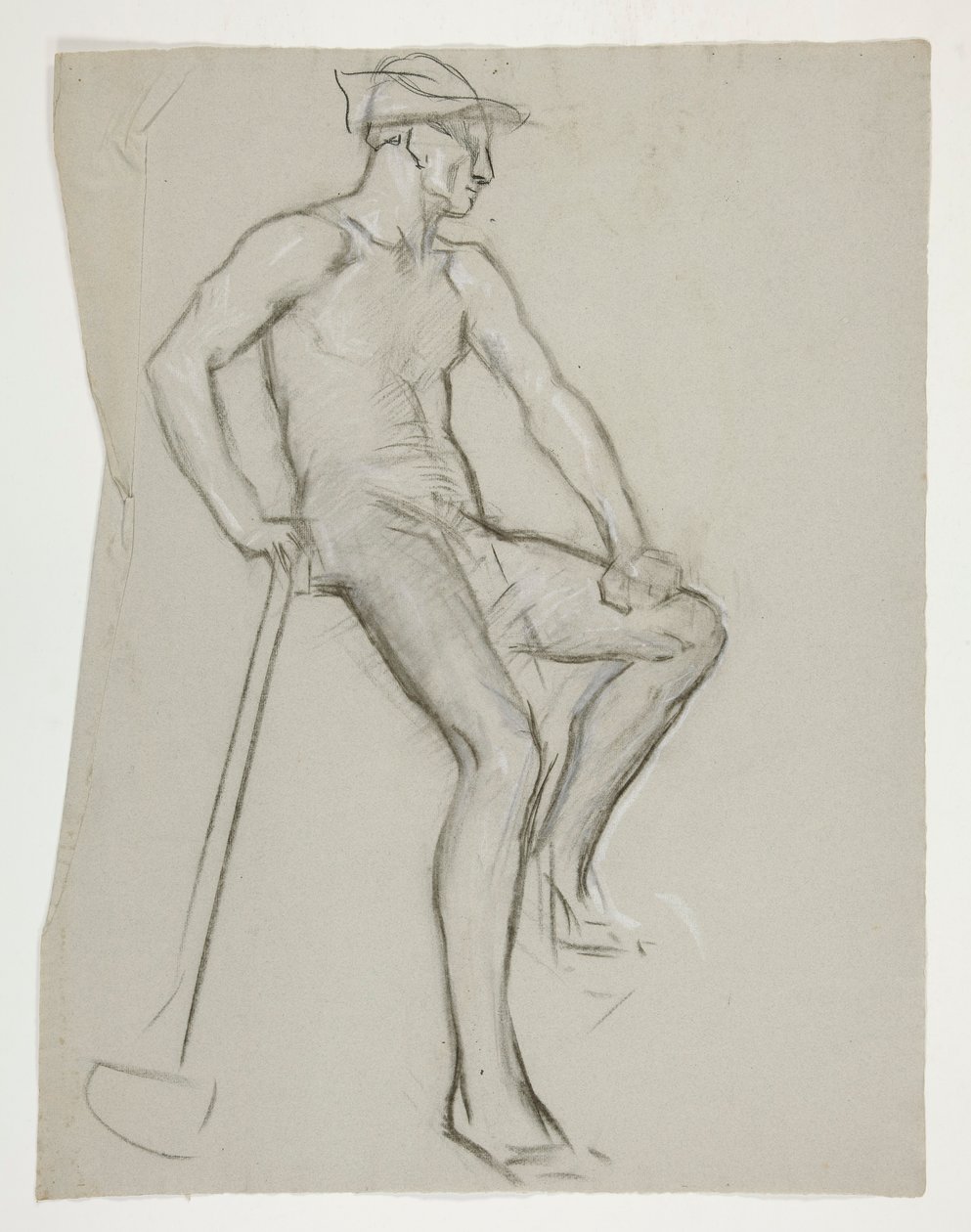 Figurenstudie voor De Geest van Vulcan, Genius van de Arbeiders in IJzer en Staal, capitool rotunda, Harrisburg, Pennsylvania door Edwin Austin Abbey