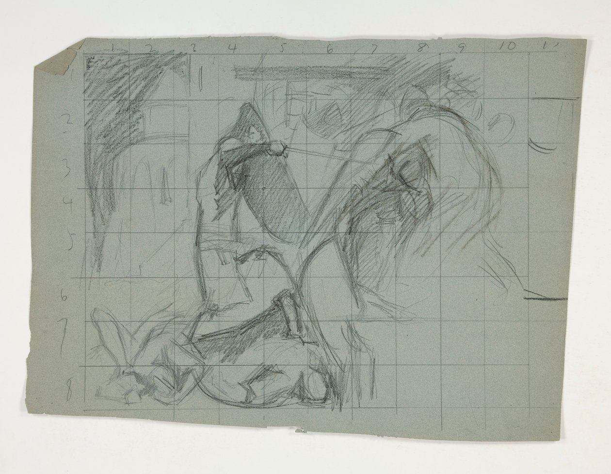 Figuurstudie voor de Zeven Hoofdzonden, uit De zoektocht naar de Heilige Graal (een serie van vijftien schilderijen voor de Boston Public Library, voltooid in 1901) door Edwin Austin Abbey