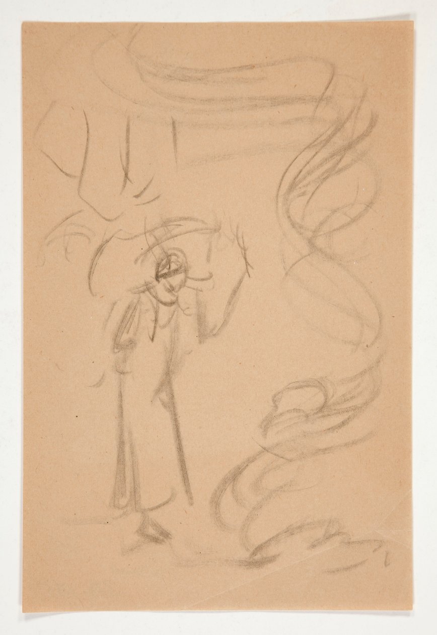 Figuurstudie, mogelijk voor Prospero door Edwin Austin Abbey