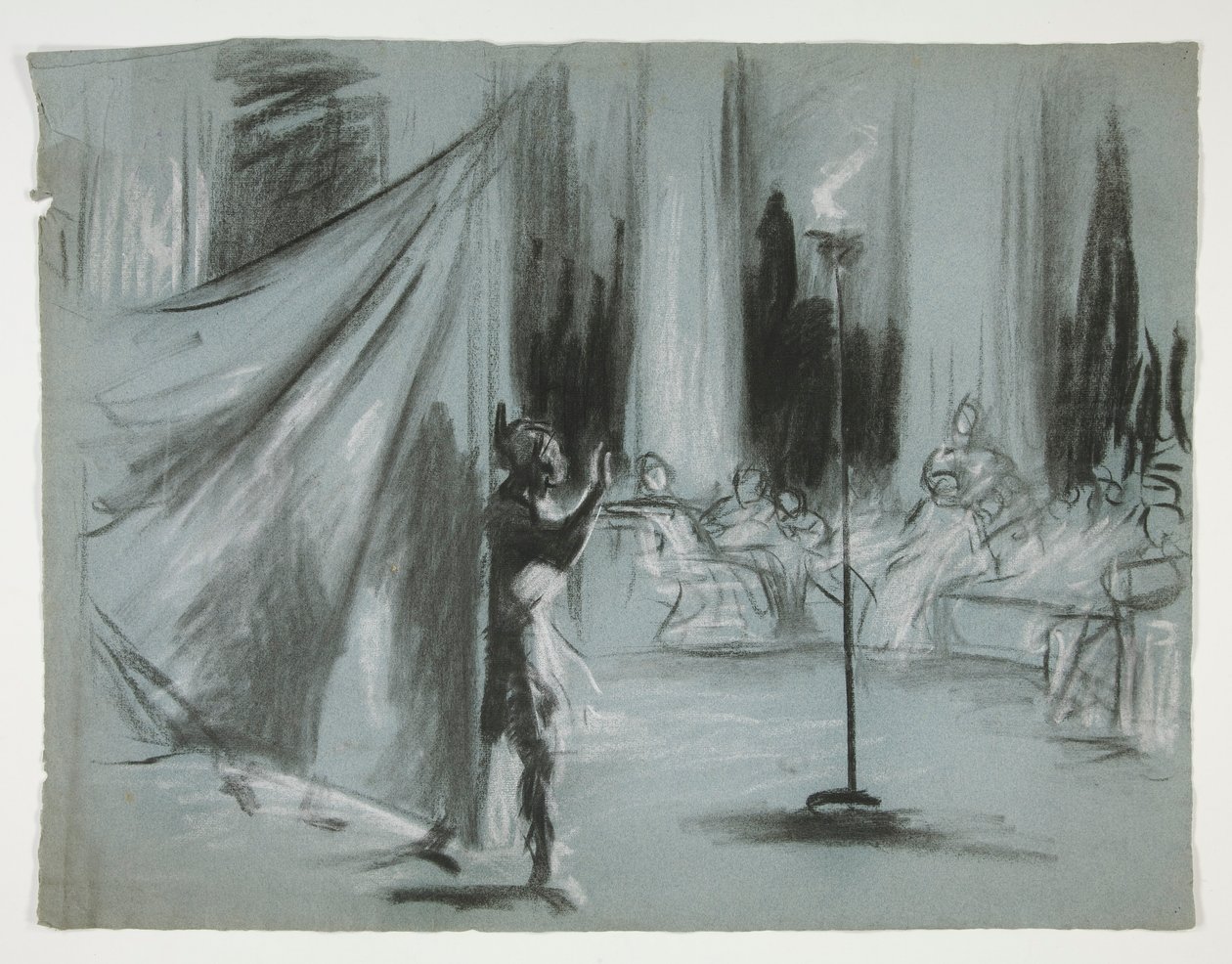 Figuren in een hal door Edwin Austin Abbey