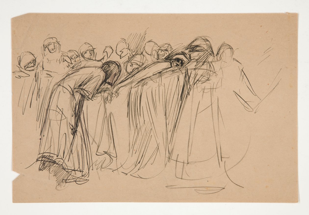 Galahad en de Gevangen Deugden, studie voor De Zoektocht naar de Heilige Graal (serie van vijftien schilderijen voor de Boston Public Library, voltooid in 1901) door Edwin Austin Abbey