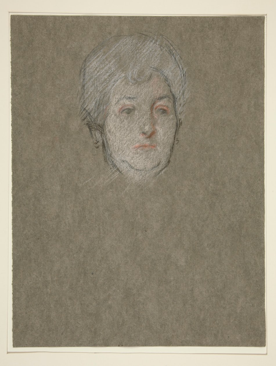 Hoofd van oudere vrouw voor Kroning van Edw. VII door Edwin Austin Abbey