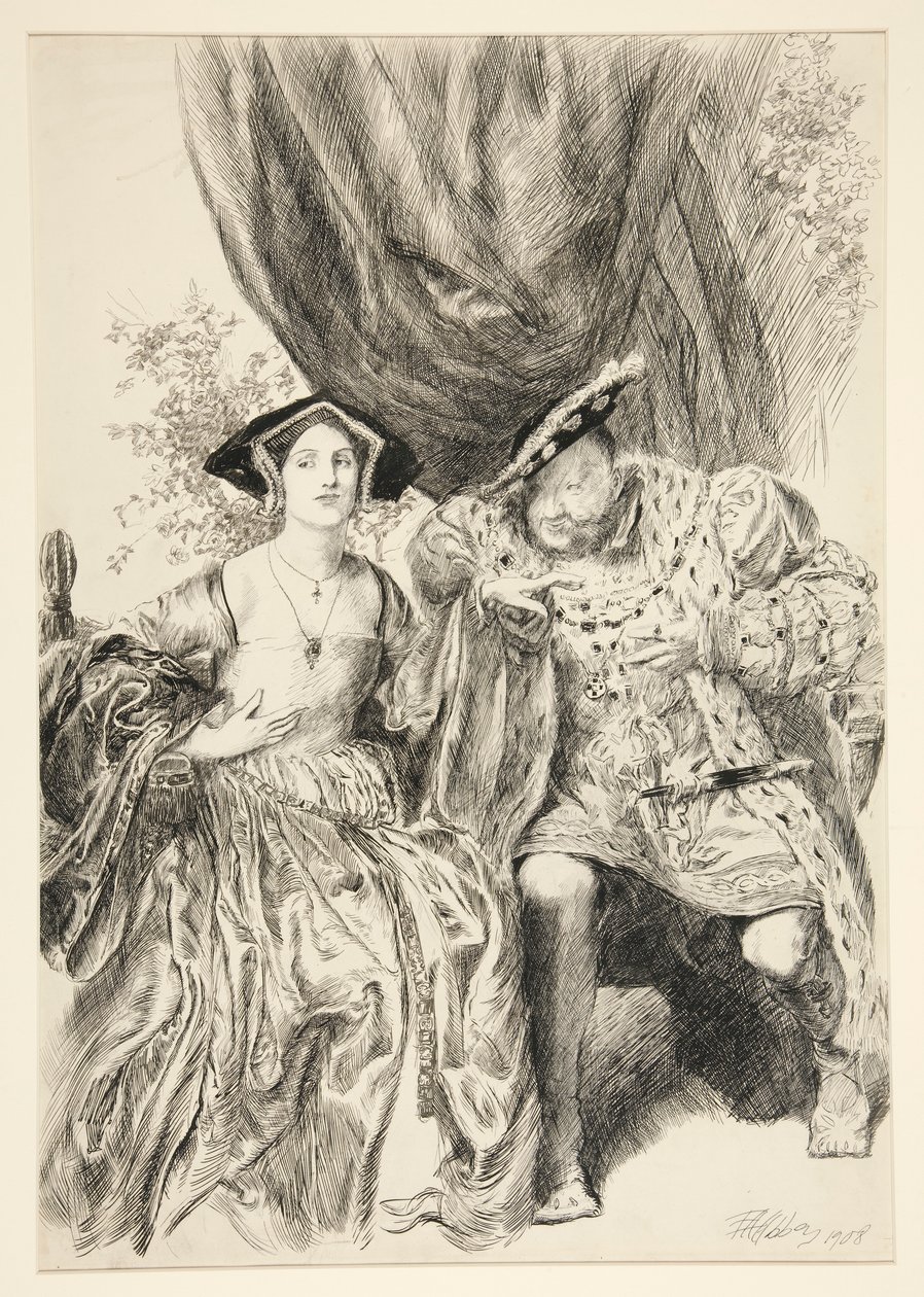 Henry en Anne Boleyn. Koning Henry: door Edwin Austin Abbey