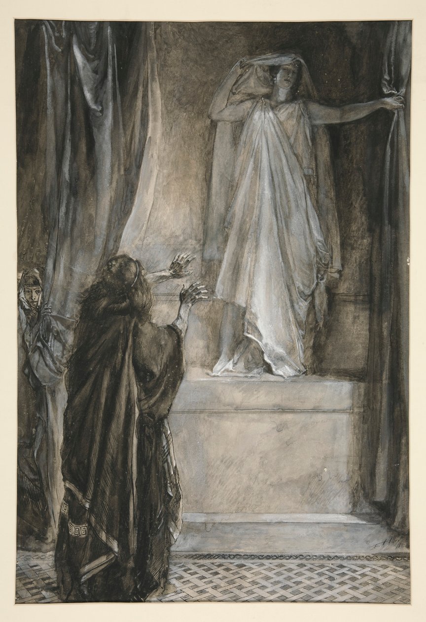 Hermione - Act V, Scene III, De Winter door Edwin Austin Abbey