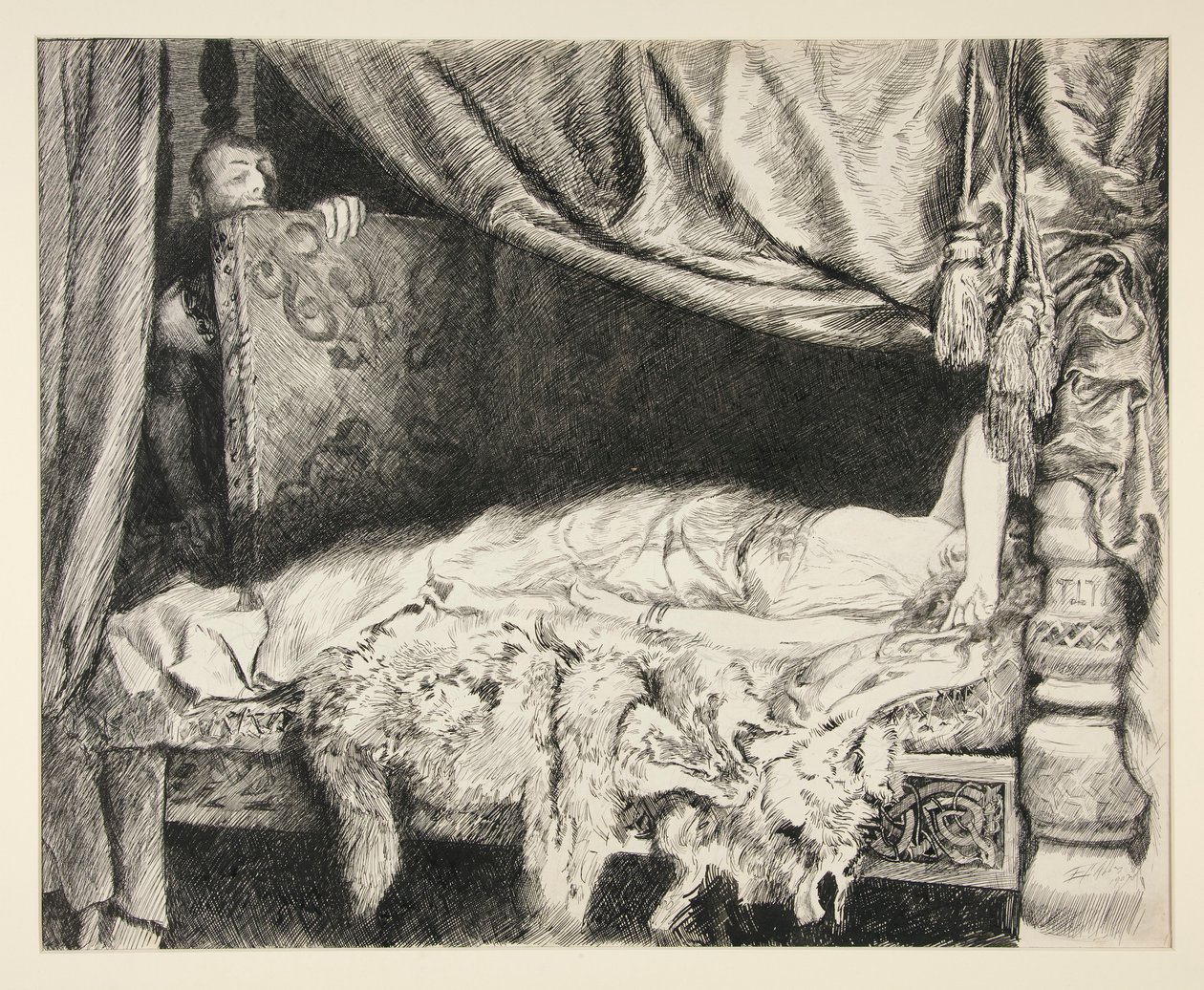 Iachimo Steelt uit de Koffer - Act II, Scene II, Cymbeline door Edwin Austin Abbey