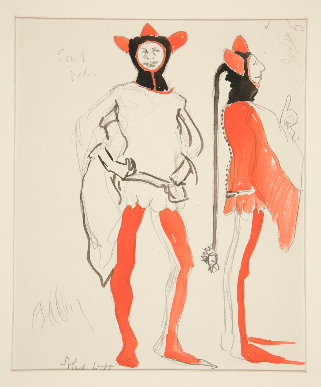 Narren, kostuumschets voor Henry Irving door Edwin Austin Abbey
