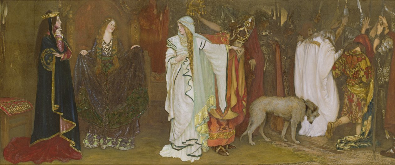 Koning Lear, Act I, Scene I, afscheid van Cordelia, 1898 door Edwin Austin Abbey