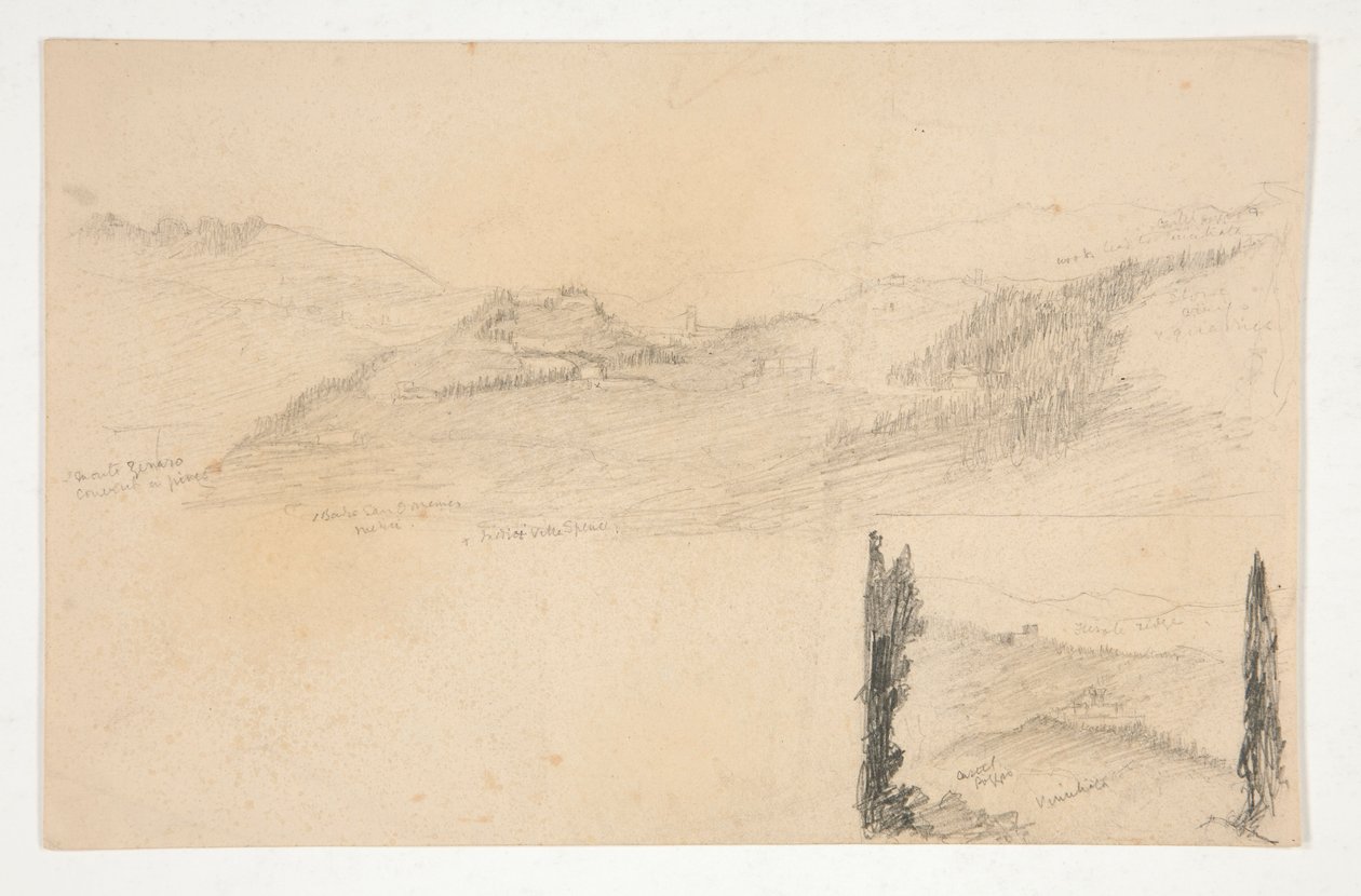Landschap door Edwin Austin Abbey