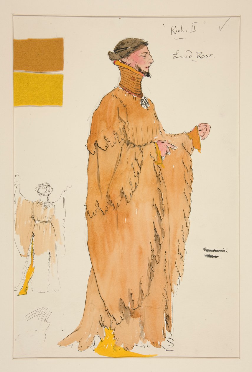 Lord Ross, kostuumschets voor Henry Irving door Edwin Austin Abbey