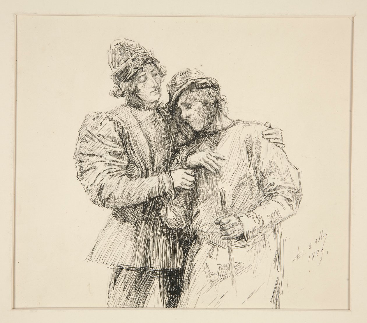 Orlando en Adam, illustratie voor Act II, Scene iv, As You Like It door Edwin Austin Abbey