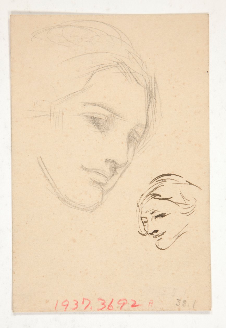 Portret van een niet-geïdentificeerde vrouw door Edwin Austin Abbey
