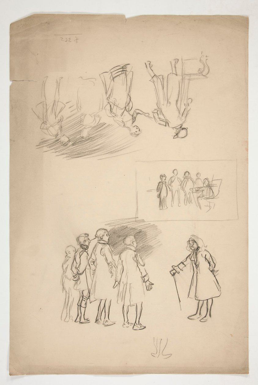 Blad met studies door Edwin Austin Abbey