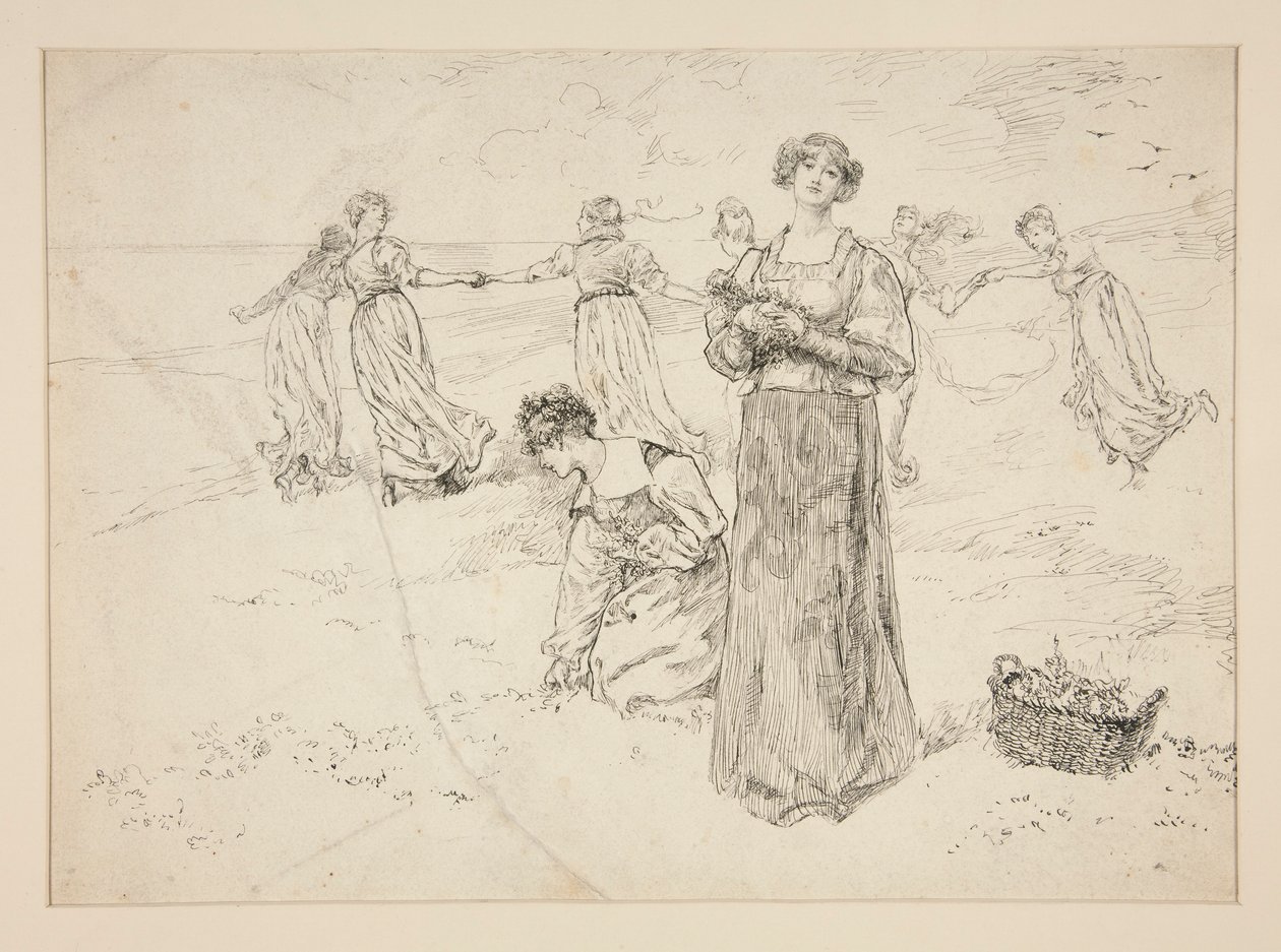 Schets voor door Edwin Austin Abbey