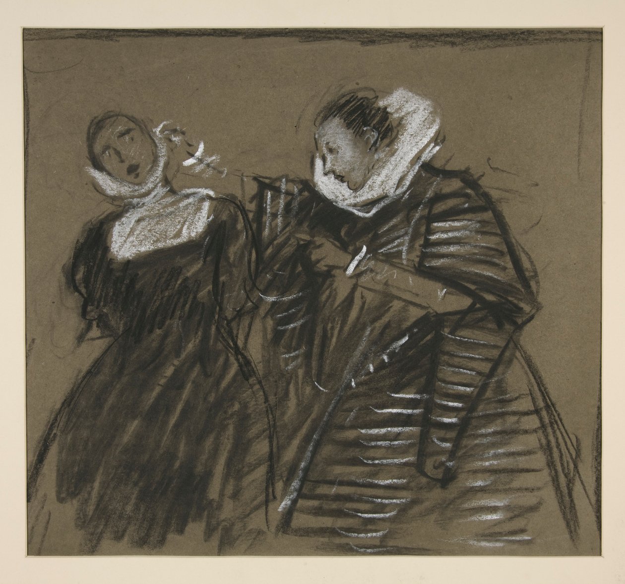 Schets voor Taming of the Shrew (?) door Edwin Austin Abbey