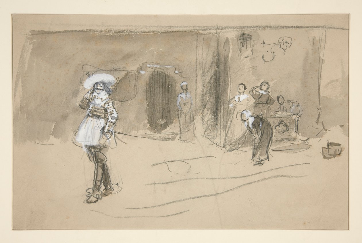 Schets voor een illustratie voor Selections from the Poetry of Robert Herrick (boek uitgegeven door Harper in 1882, eerder gepubliceerd in Harper) door Edwin Austin Abbey