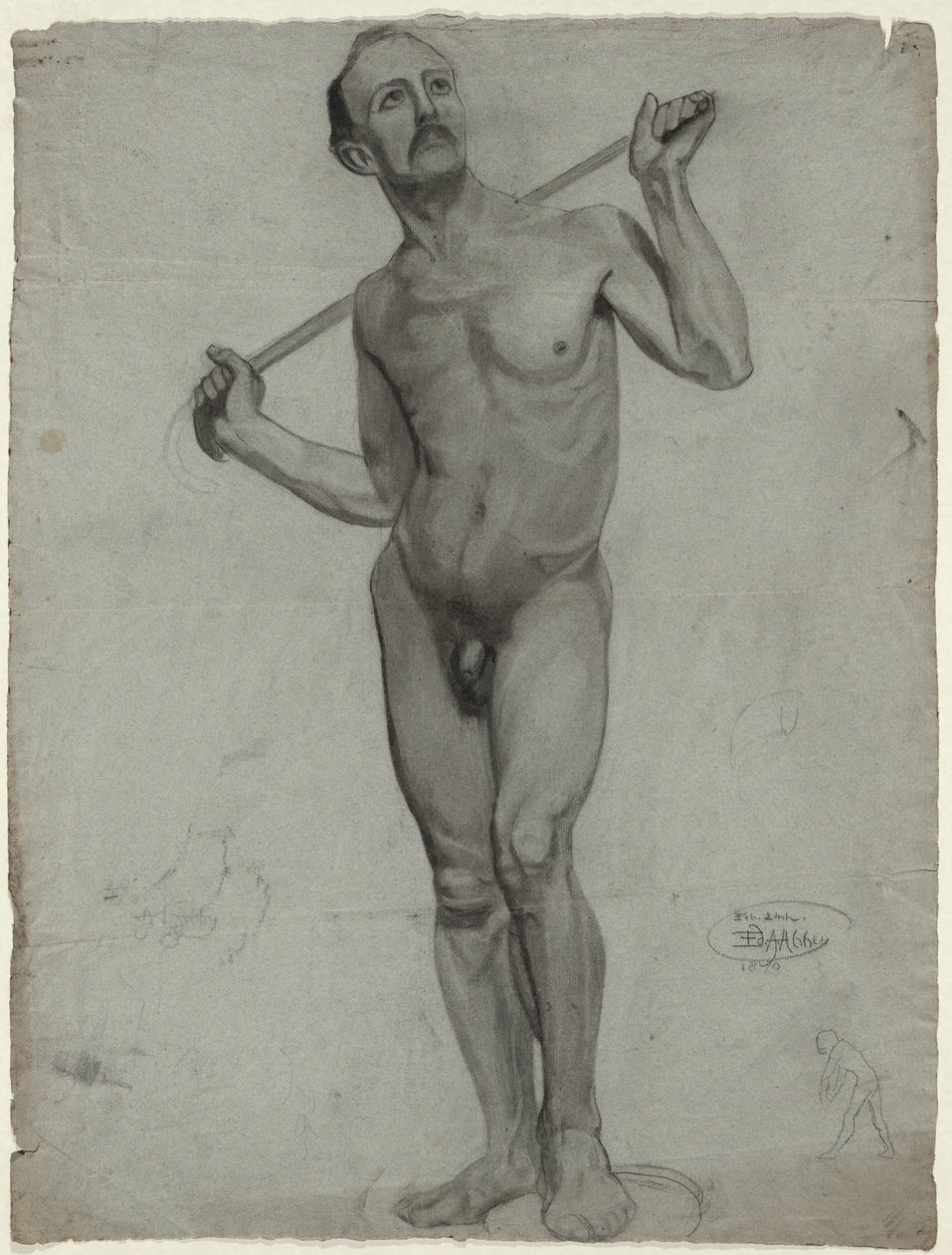 Schets van een mannelijk naakt door Edwin Austin Abbey