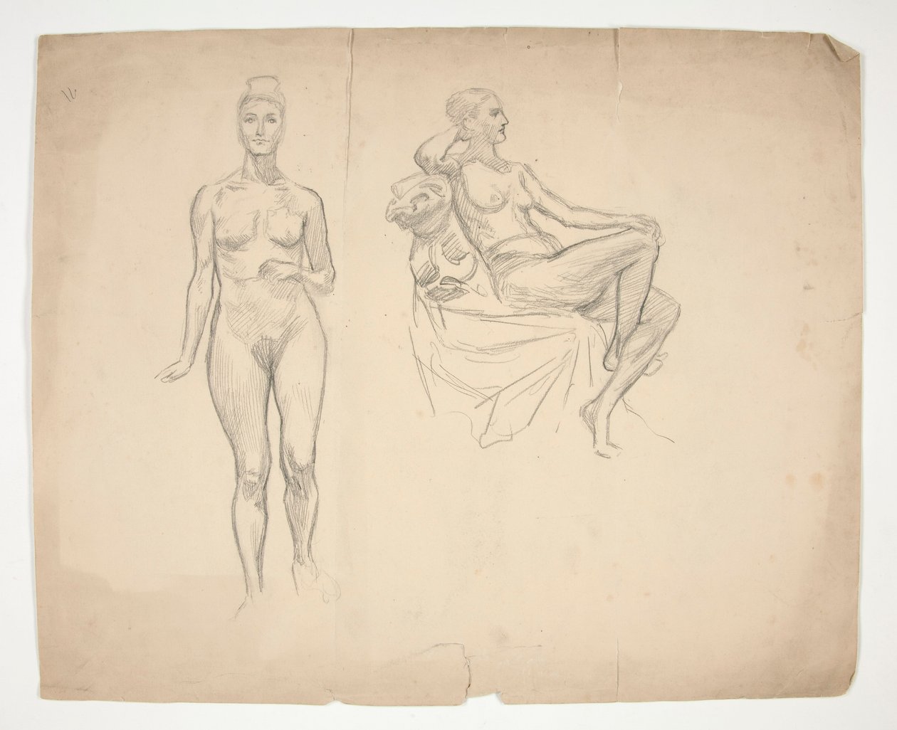 Schets van een Model in Twee Houdingen door Edwin Austin Abbey