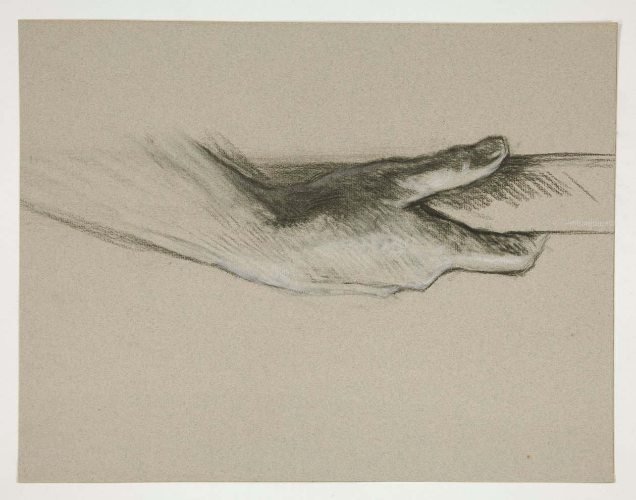 Schets van een hand die een paal vasthoudt door Edwin Austin Abbey