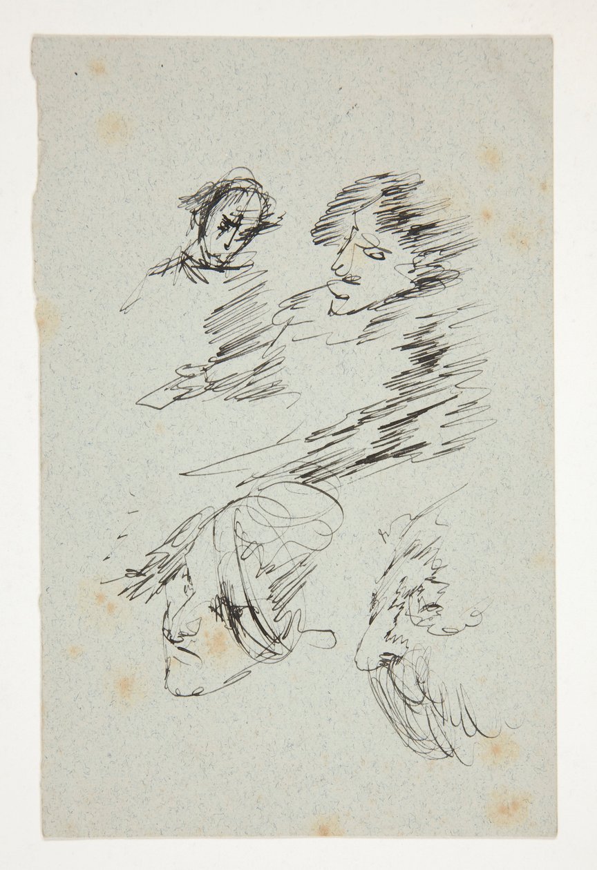 Studie van hoofden door Edwin Austin Abbey