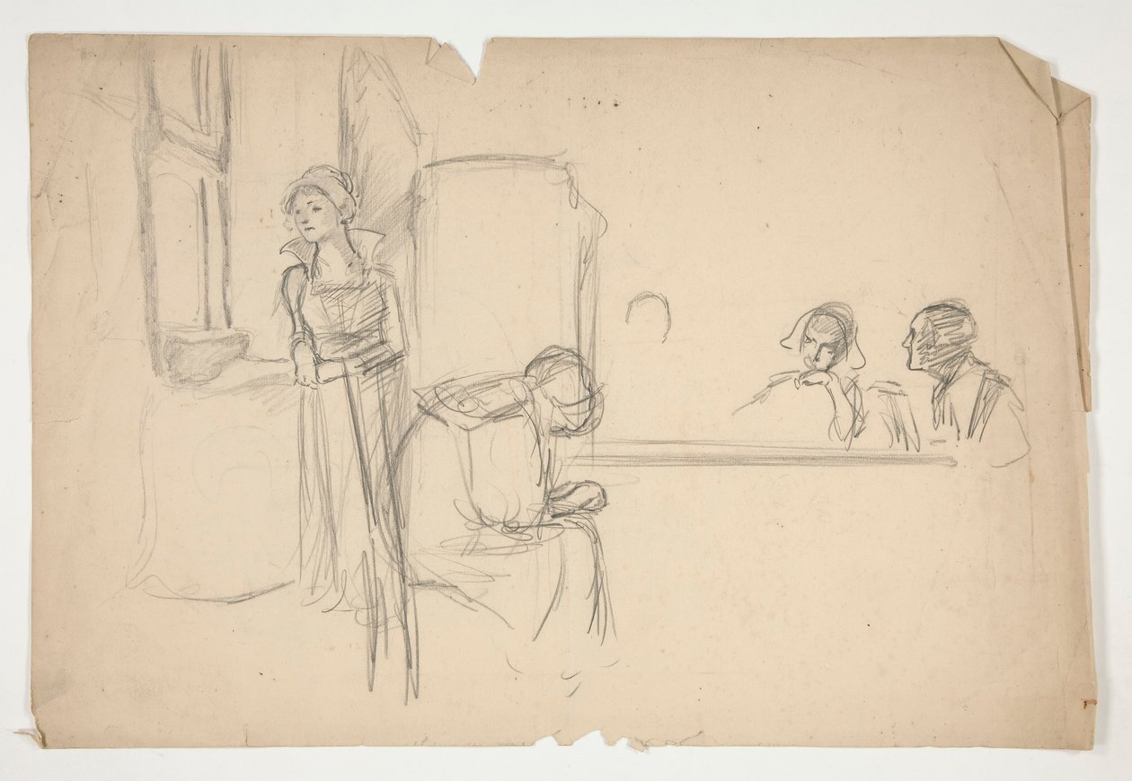 Studie voor door Edwin Austin Abbey