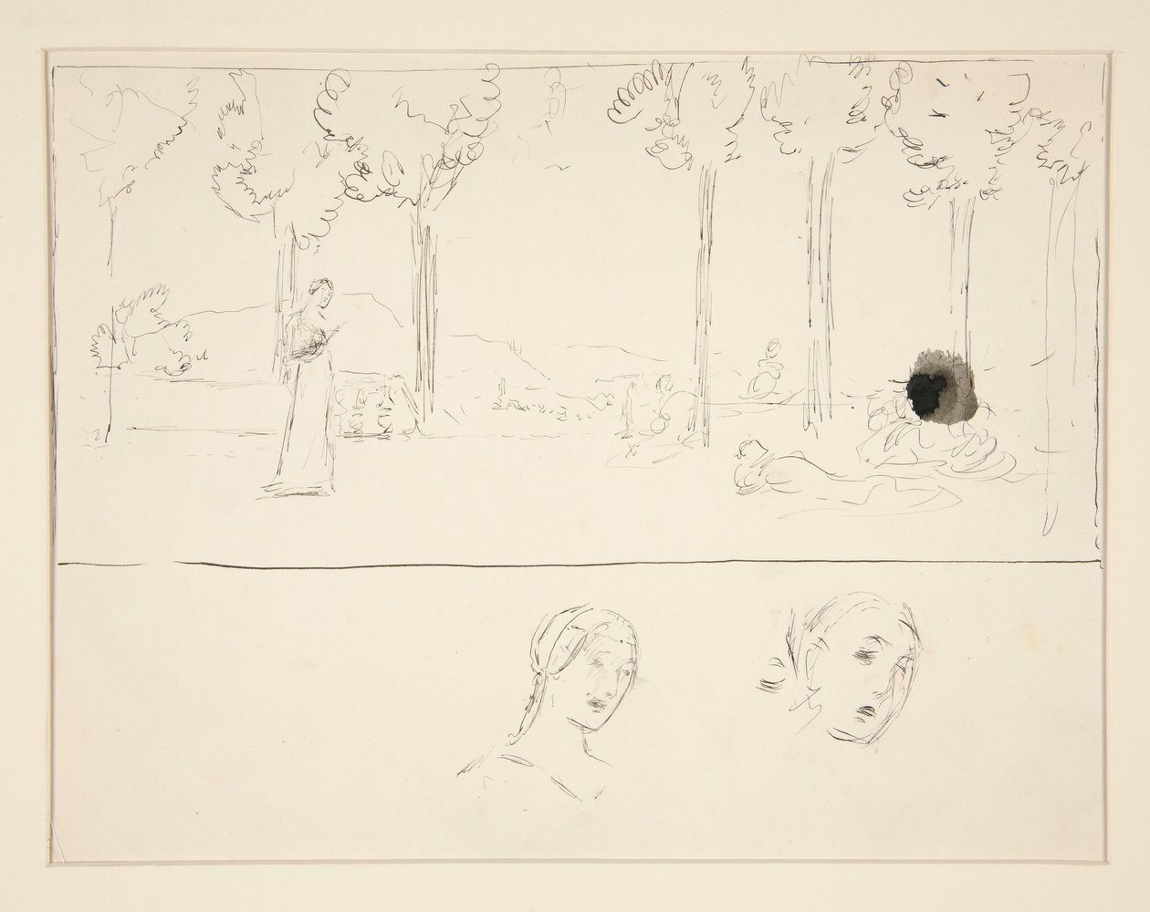 Studie voor Fiametta door Edwin Austin Abbey