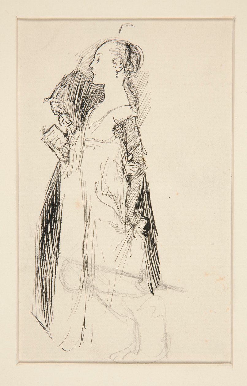 Studie voor De Opvoeding van Isabella door Edwin Austin Abbey