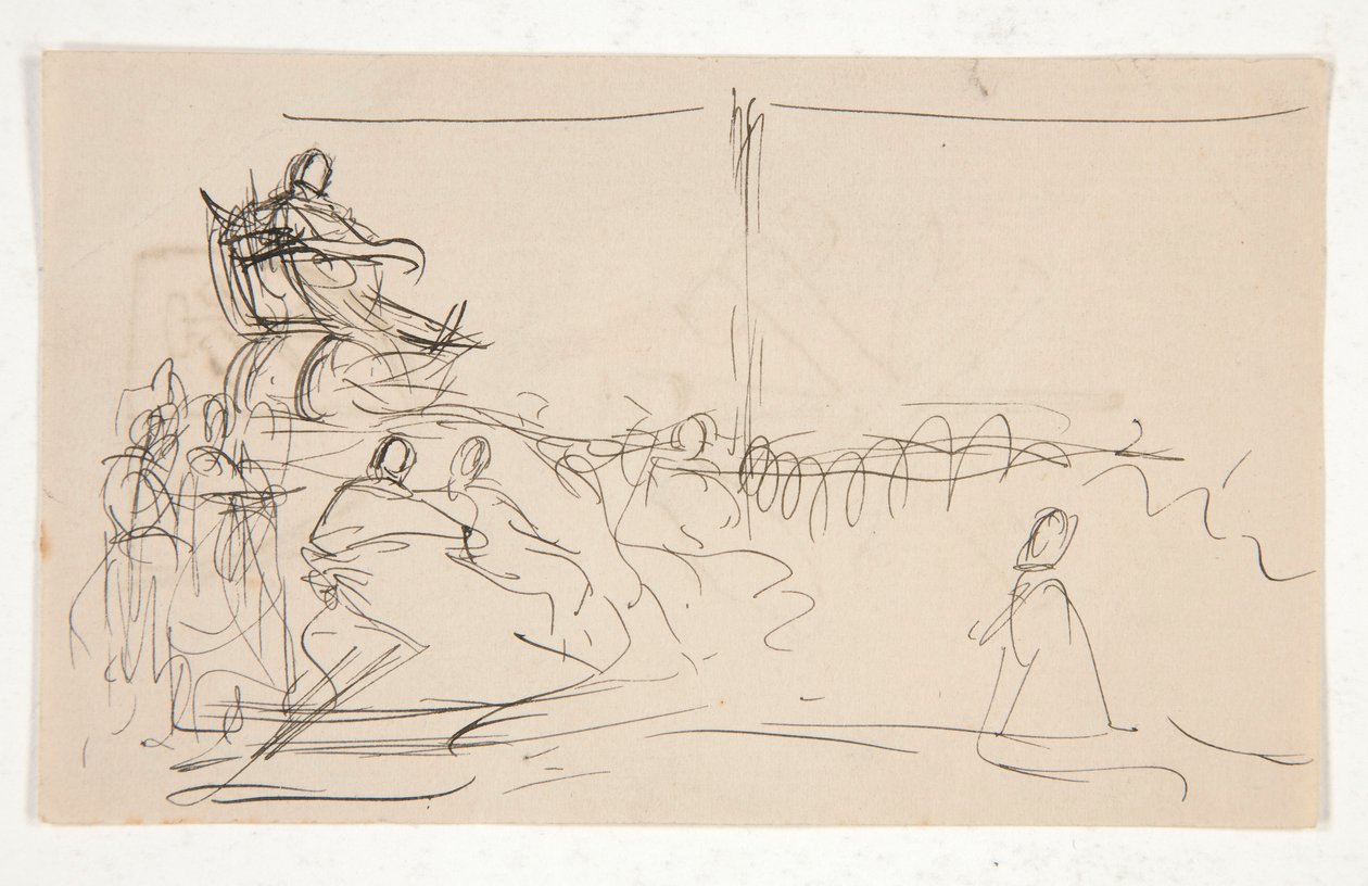Studie voor Proces van Koningin Katherine door Edwin Austin Abbey