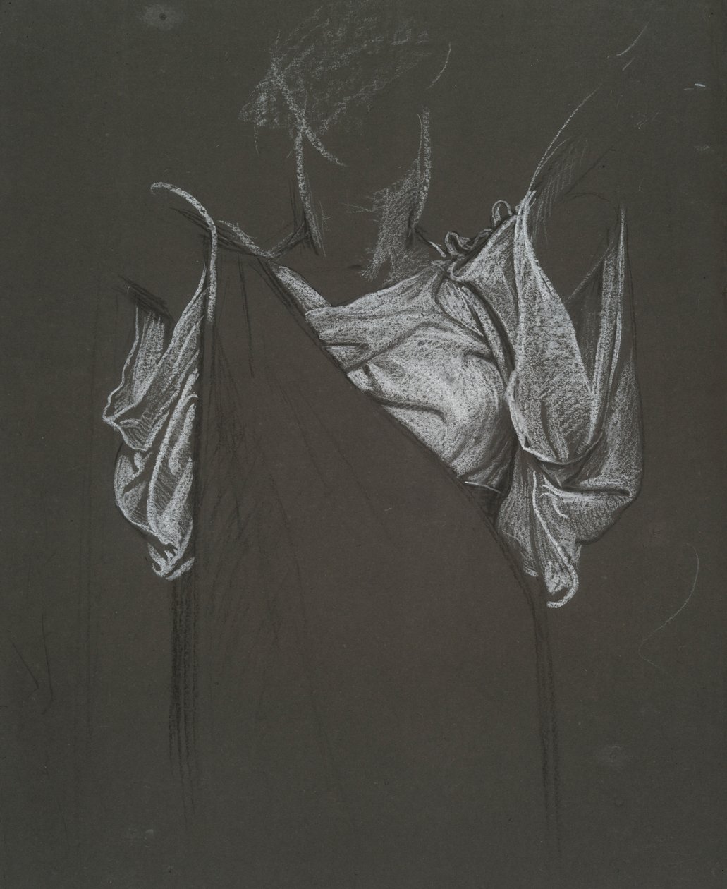 Studie voor allegorische figuur van Religie, rondel in de rotonde van het Pennsylvania staatskapitool gebouw, Harrisburg, 1902-1911 door Edwin Austin Abbey