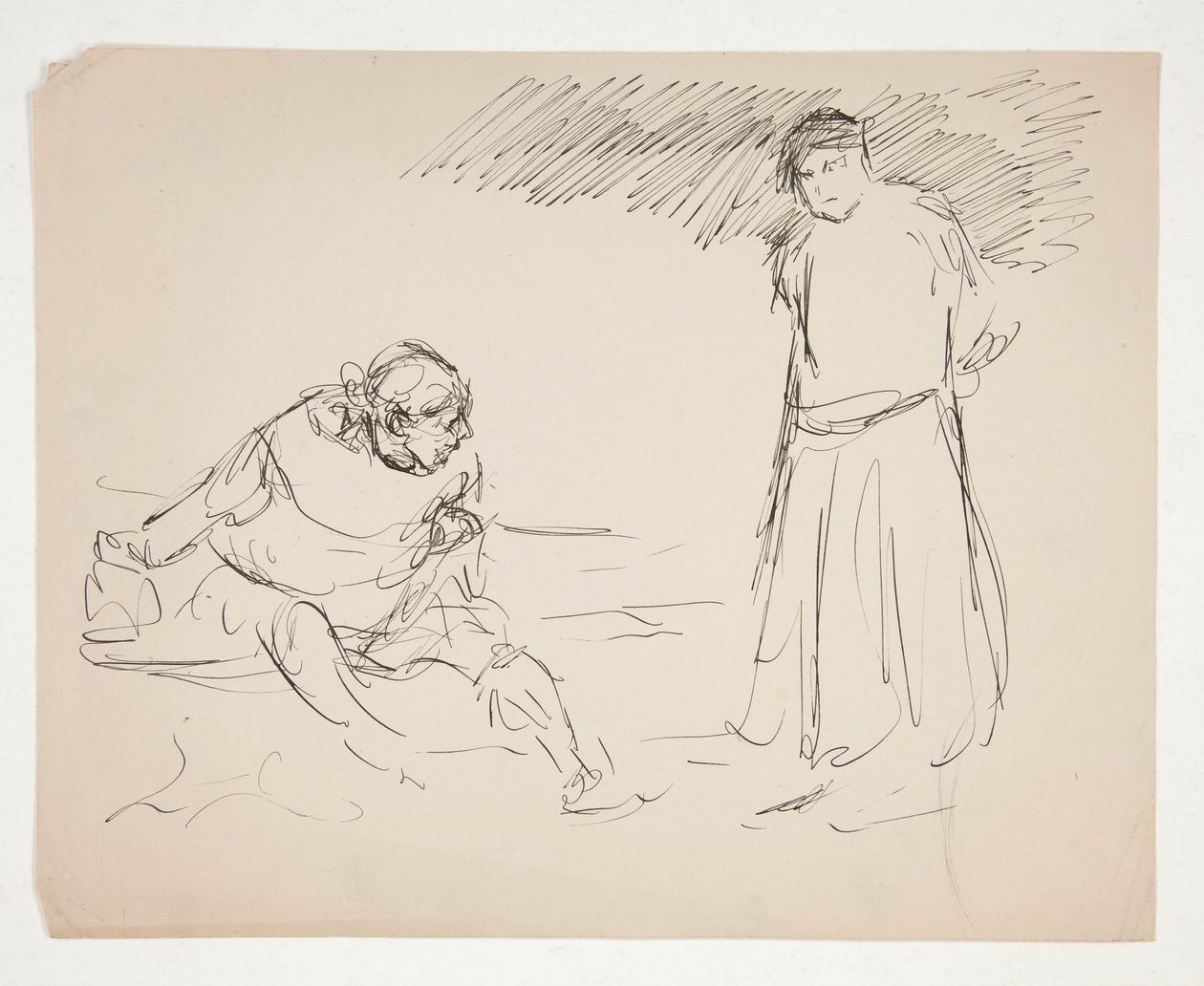 Studie voor een niet-geïdentificeerd Shakespeare-stuk door Edwin Austin Abbey