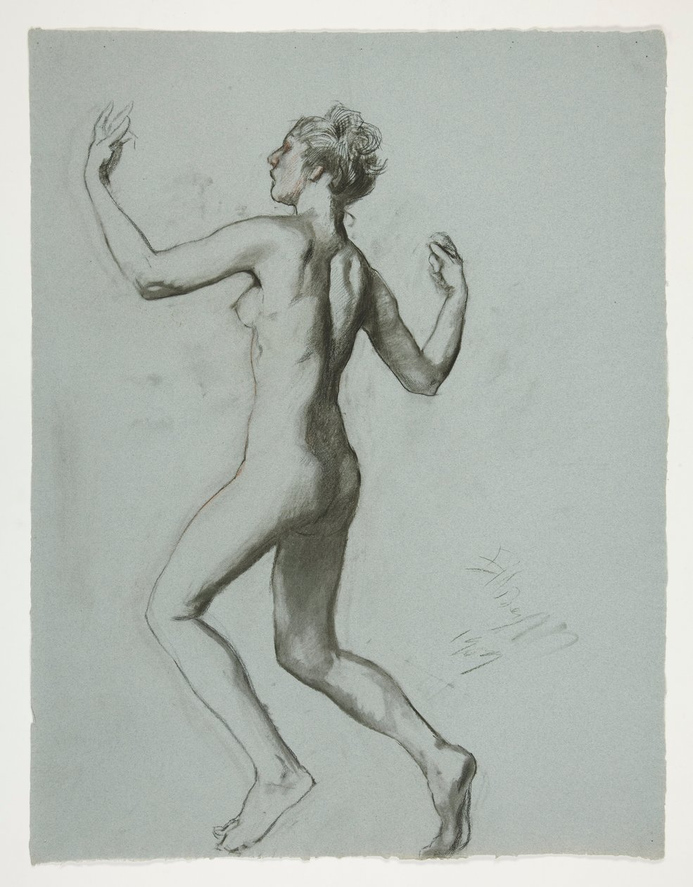 Studie voor figuur van 10 uur door Edwin Austin Abbey