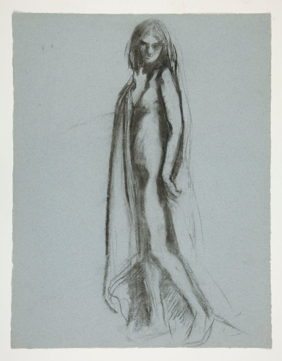 Studie voor figuur van 7 uur in door Edwin Austin Abbey