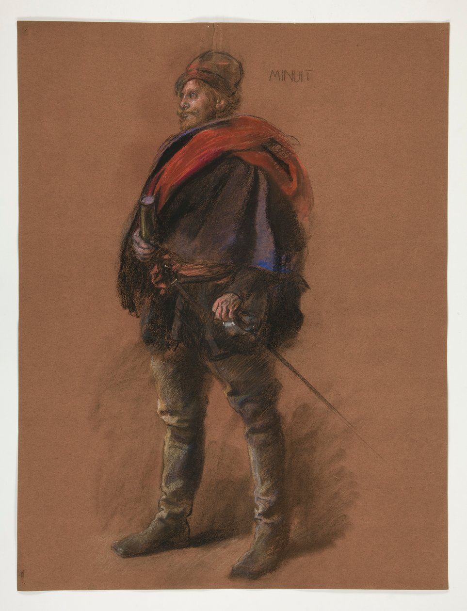 Studie voor figuur van Kapitein Peter Minuit door Edwin Austin Abbey