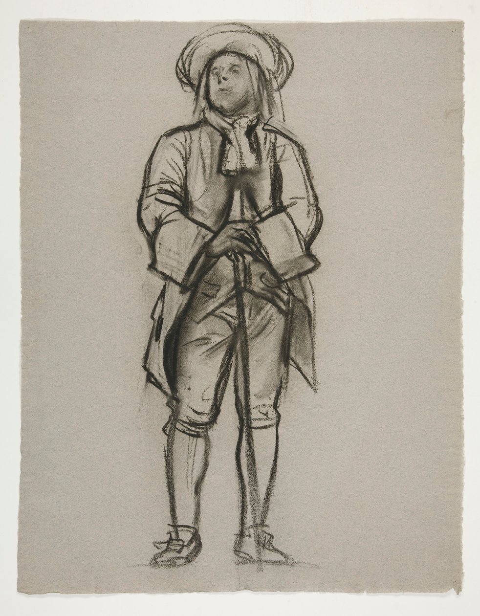 Studie voor de figuur van Penn(?) of Franklin(?) voor muurschildering in het staatskapitoolgebouw in Harrisburg, Pennsylvania, 1902-1911 (voltooid door John Singer Sargent) door Edwin Austin Abbey