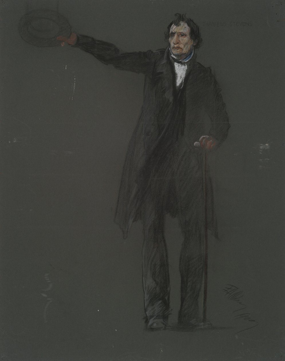 Studie voor de figuur van Thaddeus Stevens door Edwin Austin Abbey