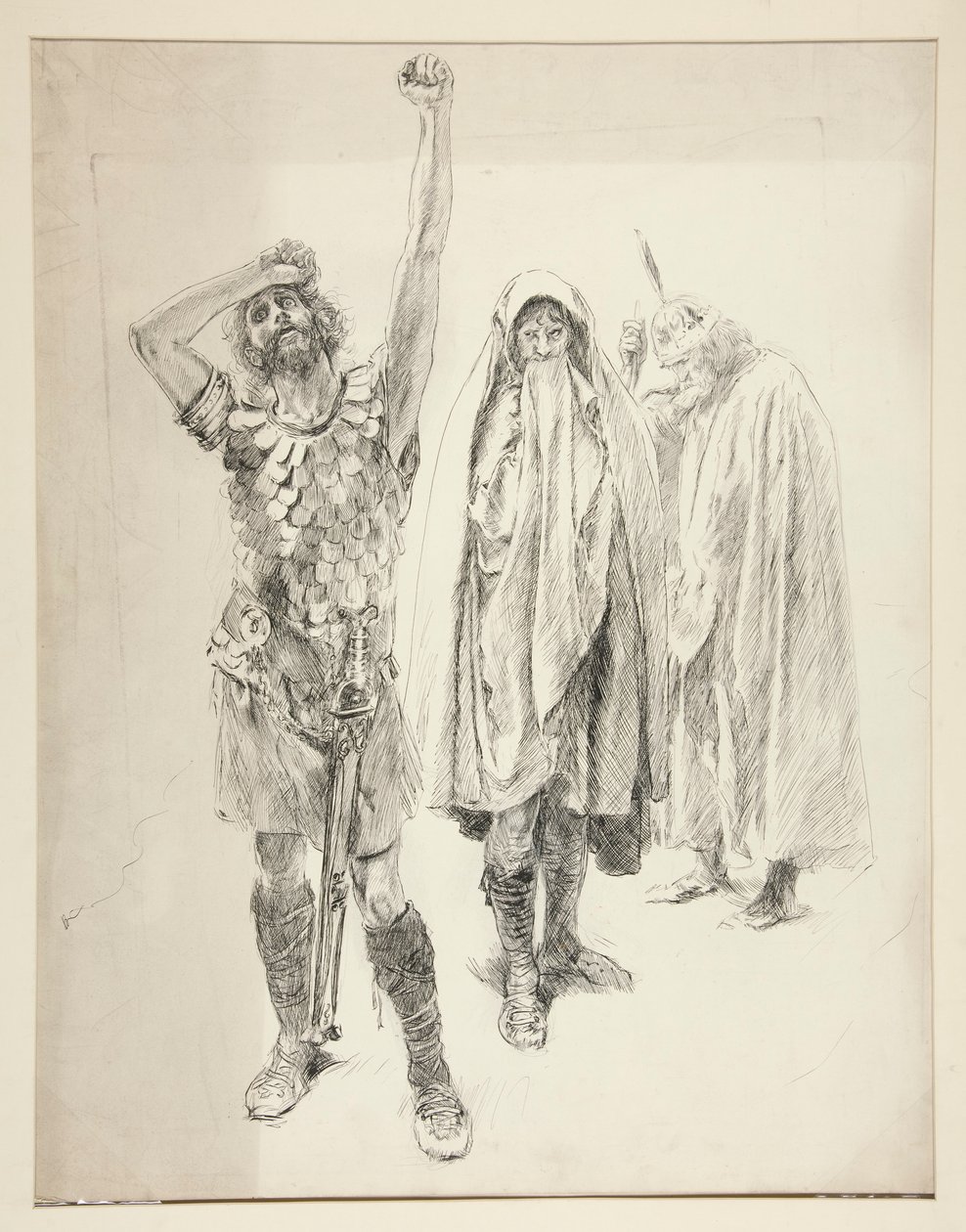 Studie voor een niet-geïdentificeerd Shakespeare-stuk door Edwin Austin Abbey
