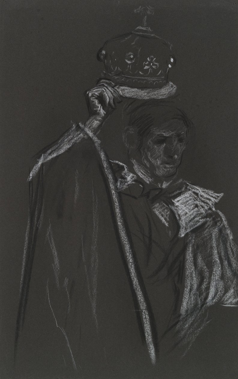 Studie van Peer voor Kroning van Edward VII door Edwin Austin Abbey