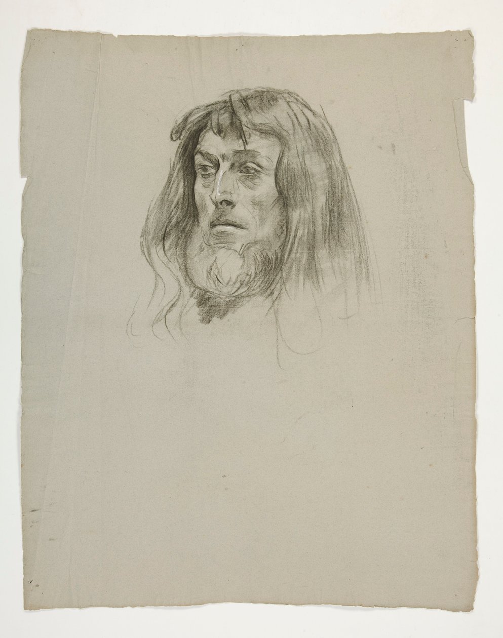 Studie van een hoofd voor Koning Arthur door Edwin Austin Abbey