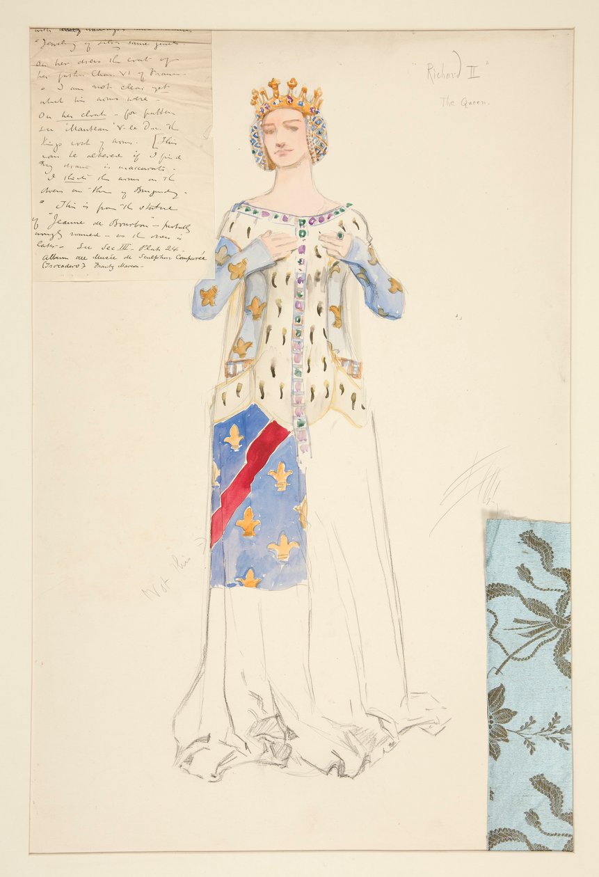 De Koningin, kostuumschets voor King Richard II door Edwin Austin Abbey