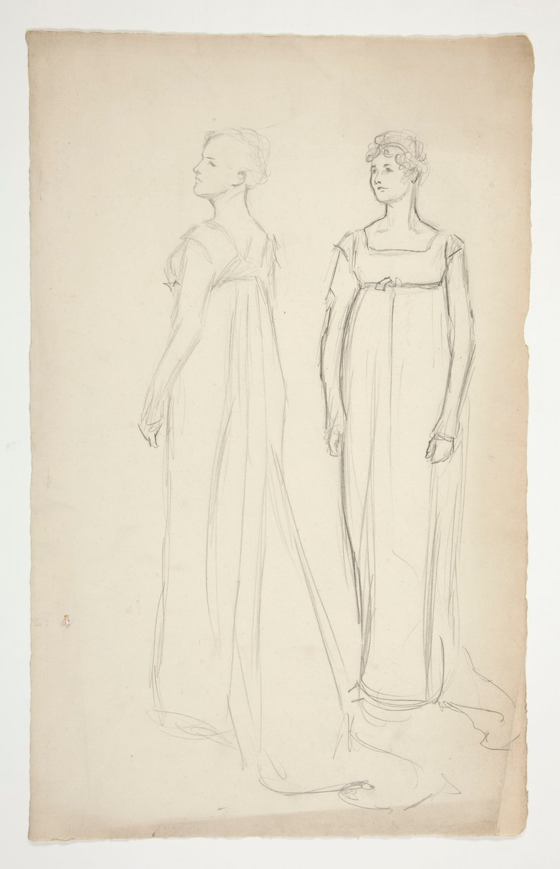 Twee studies van een vrouw in Grieks-Romeinse kleding door Edwin Austin Abbey