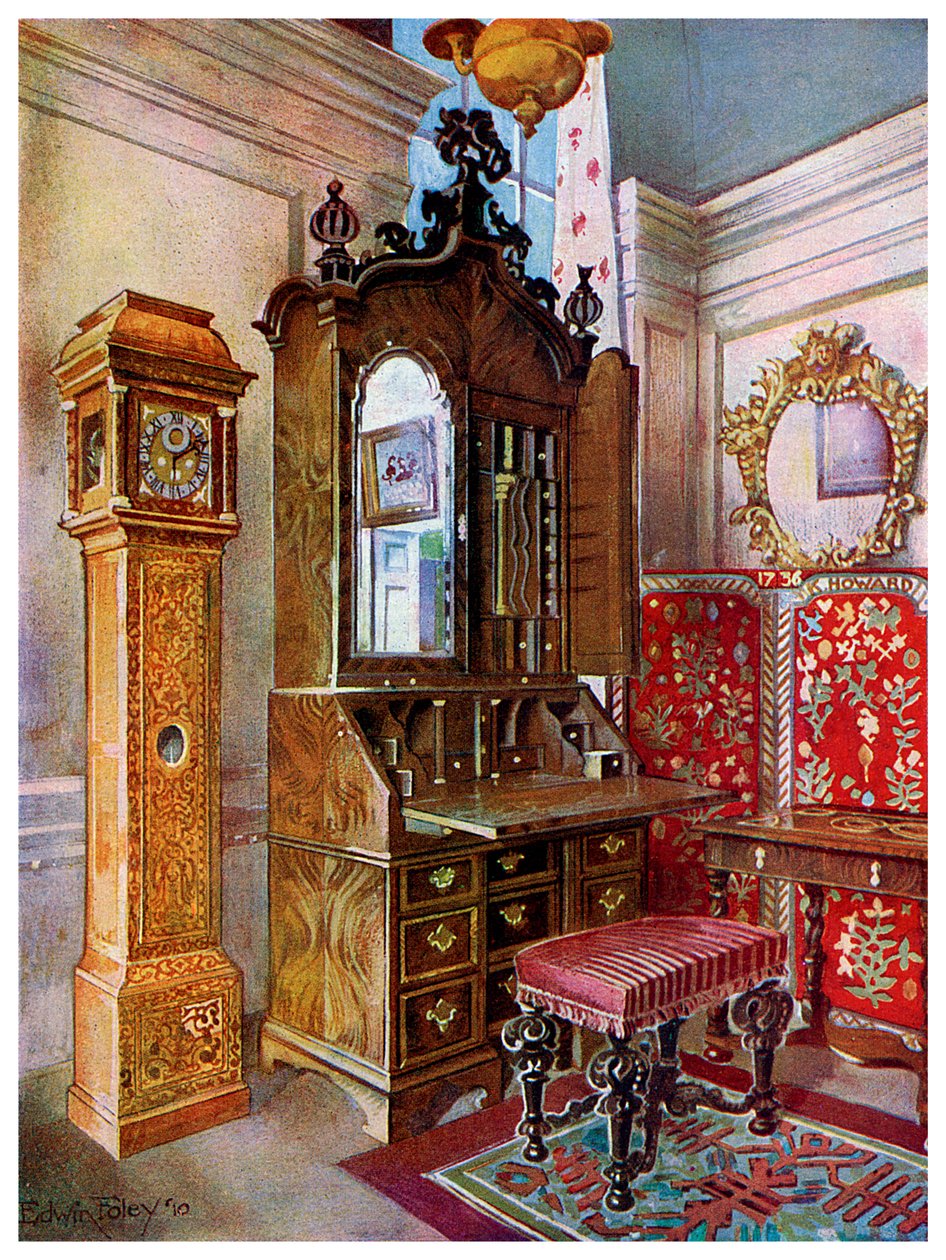 Een groep vroege 18e-eeuwse meubels, 1910 door Edwin Foley