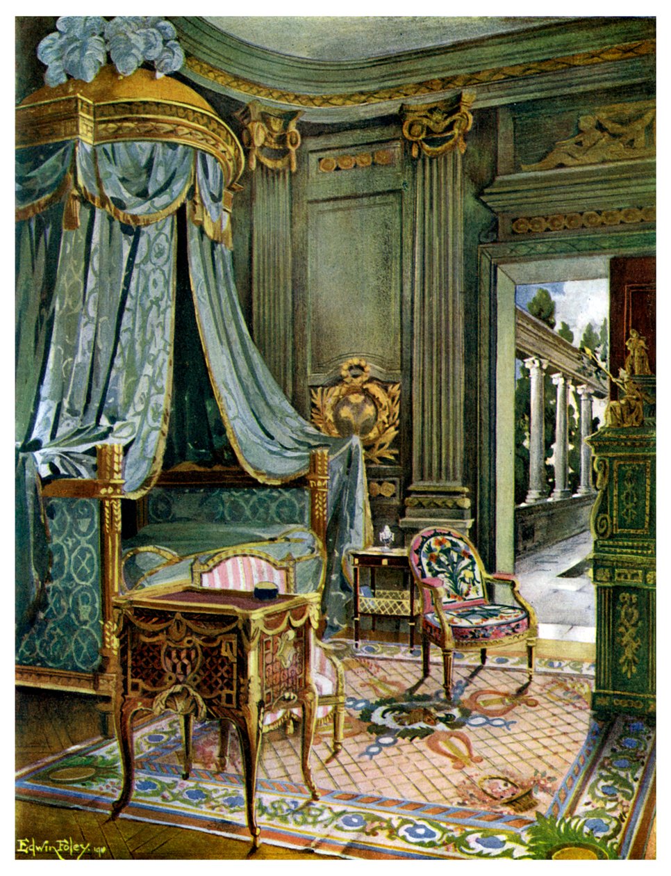 Slaapkamer, 1911-1912 door Edwin Foley