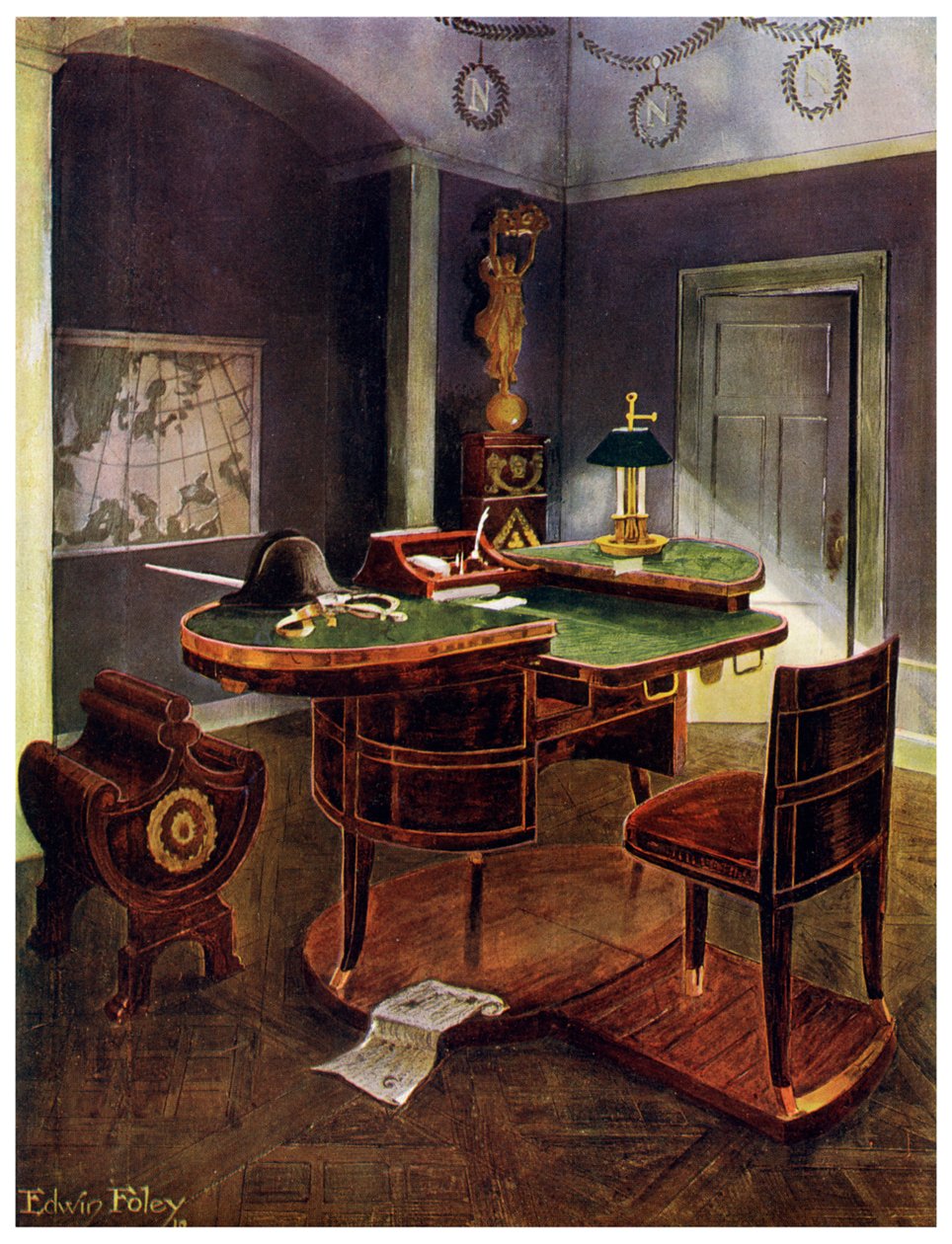 Campagnedesk van Napoleon I, Chateau de la Malmaison, Frankrijk, 1911-1912 door Edwin Foley