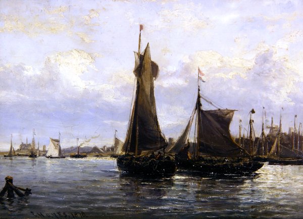 Haven van Gorlston, 1878 door Edwin Hayes