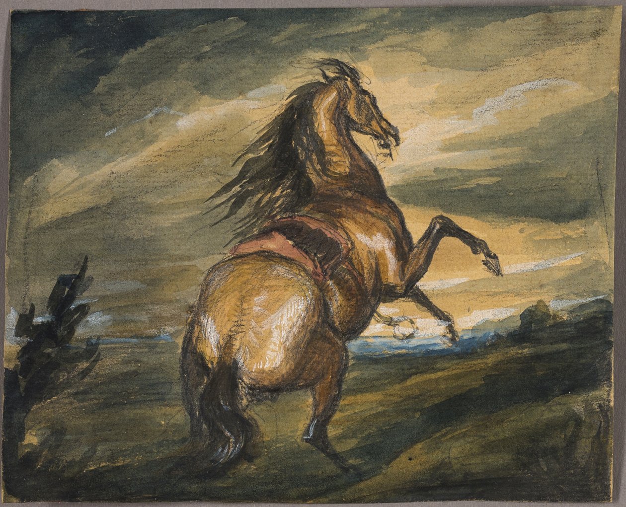 Steigerend paard door Edwin Henry Landseer