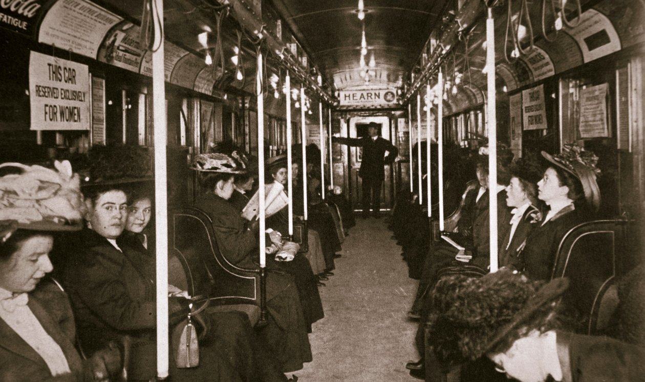 Hudson River metrotrein, New York, VS, c1901 door Edwin Levick