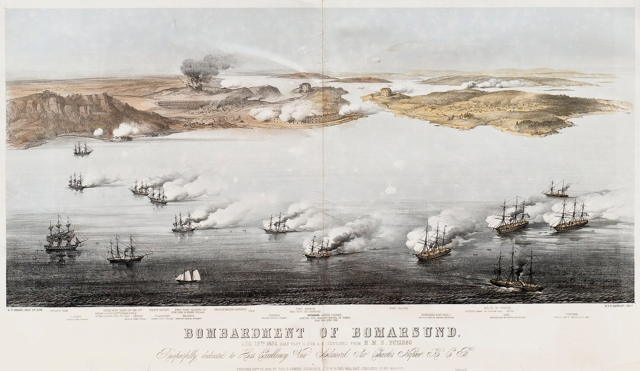 Bombardement van Bomarsund, 1854 door Edwin Thomas Dolby