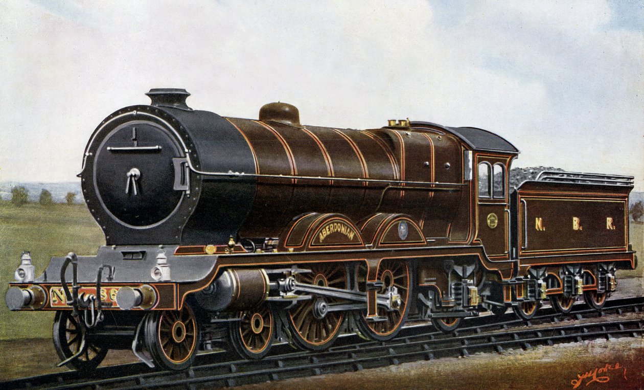 Over de Vierde Brug: De Aberdonian "Atlantic" type Locomotief voor de North British Railway door Edwin Thomas Rudd