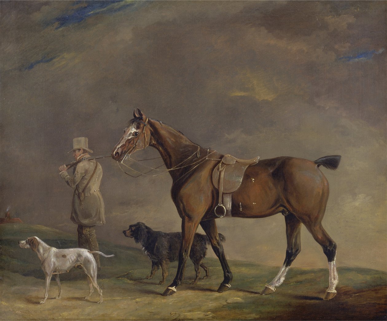 Een Jager met Schietpony en Jachthonden door Edwin W. Cooper