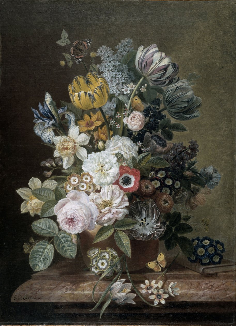 Stilleven met bloemen door Eelke-Jelles Eelkema